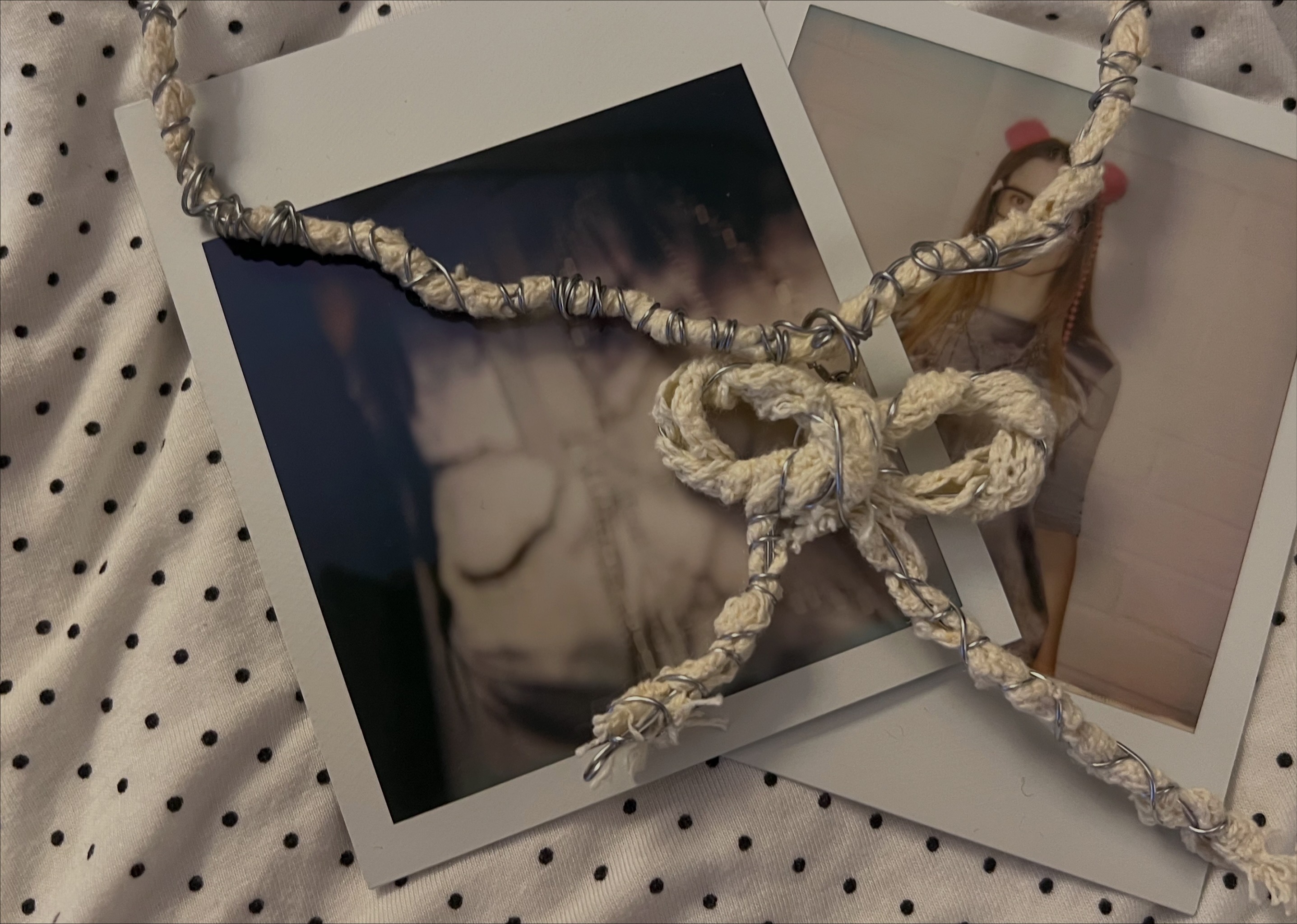 Cream Bow choker — handmade statement jewellery, Baby Toefu