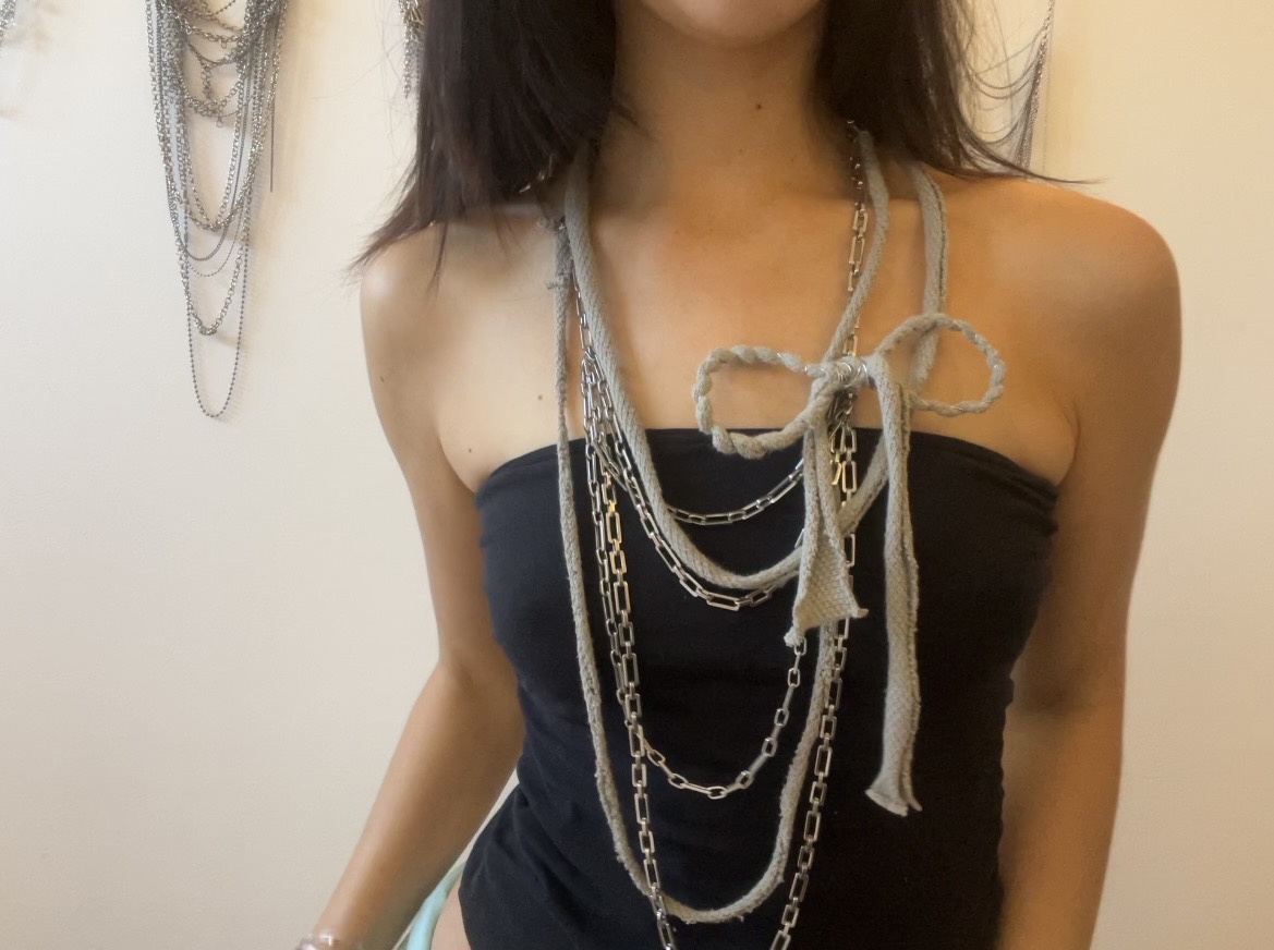 Statement bow and chains! — handmade statement jewellery, Baby Toefu
