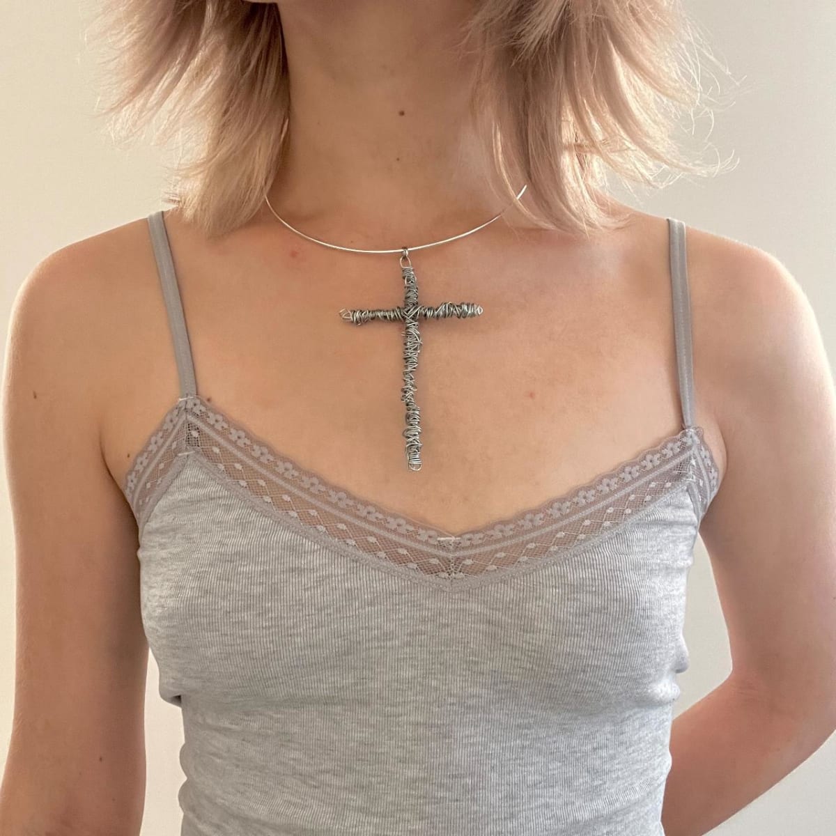 Cross choker — handmade statement jewellery, Baby Toefu